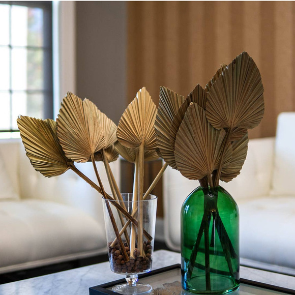 Dried Palm Leaves Pack of 5 Heart Oval Shape Dried Palm Spears - Picture 3 of 6